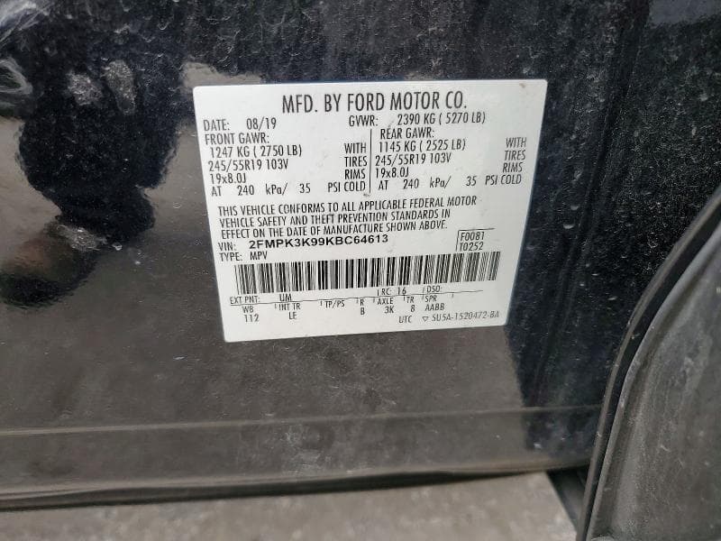 2019 FORD EDGE TITANIUM 13