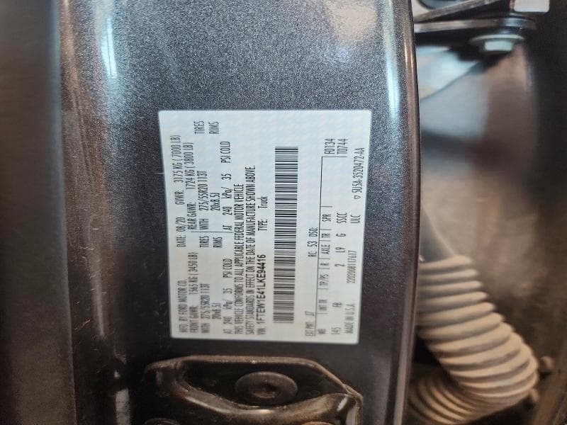 2020 FORD F150 SUPERCREW 12