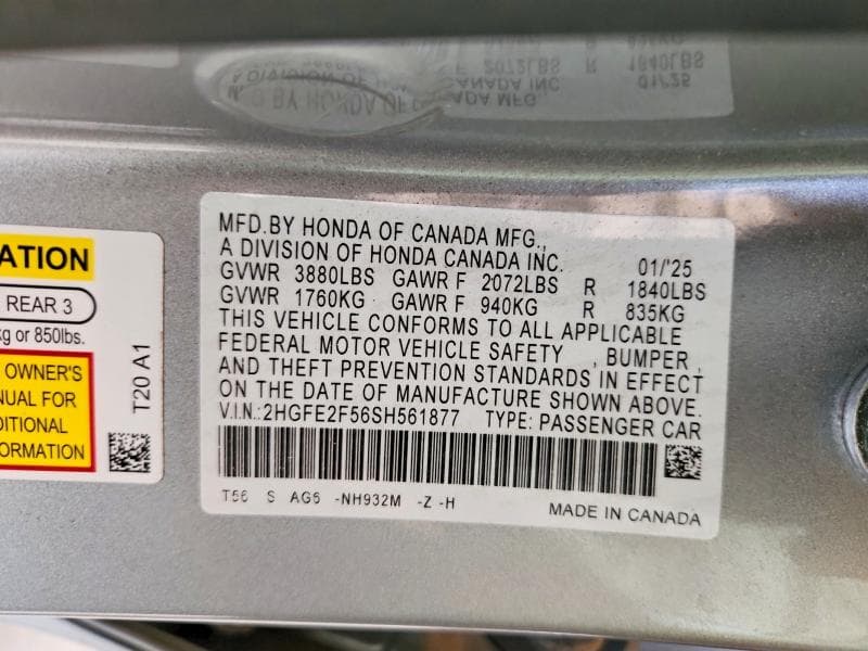 2025 HONDA CIVIC SPORT 12