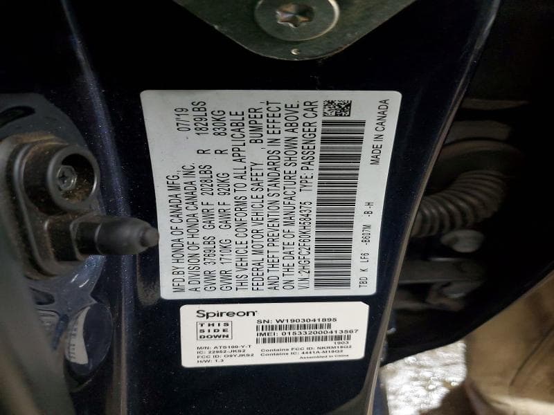 2019 HONDA CIVIC LX 13