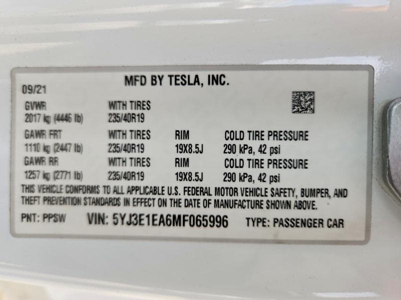 2021 TESLA MODEL 3 13