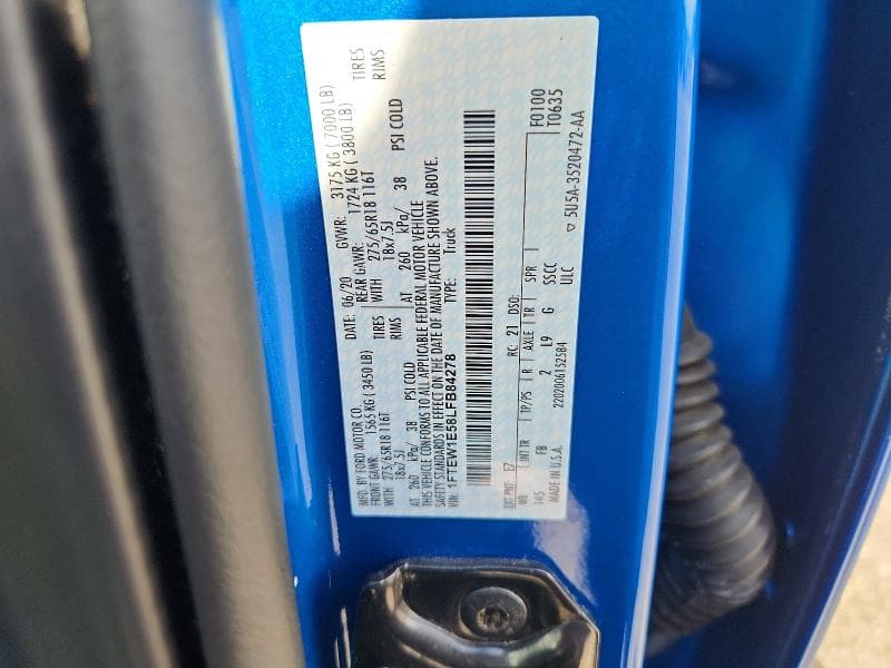 2020 FORD F150 SUPERCREW 12