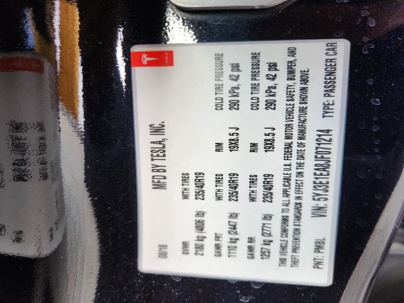 2018 TESLA MODEL 3 12