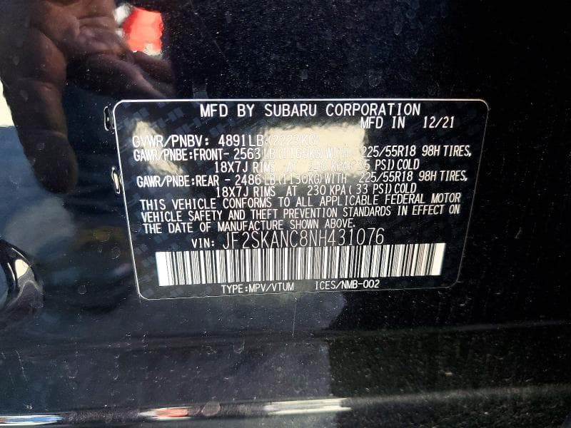 2022 SUBARU FORESTER LIMITED 13