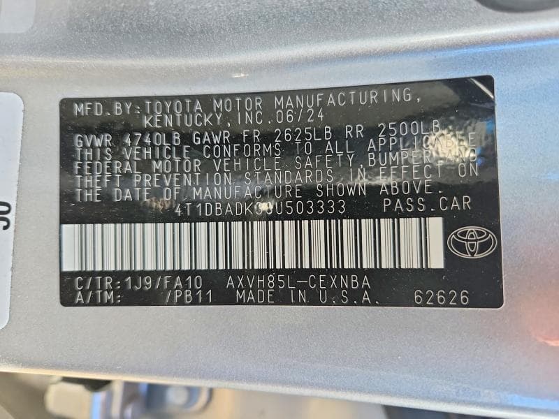 2025 TOYOTA CAMRY LE 12