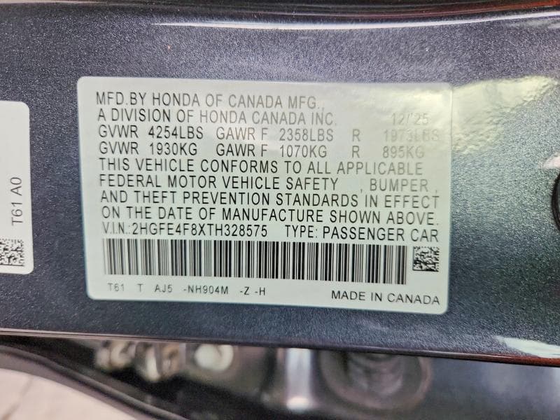 2026 HONDA CIVIC SPORT 12