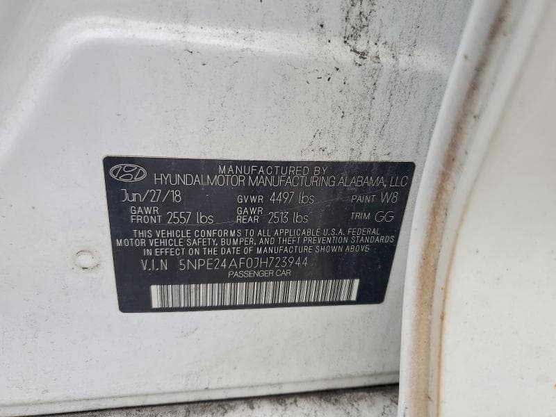 2018 HYUNDAI SONATA SE 12