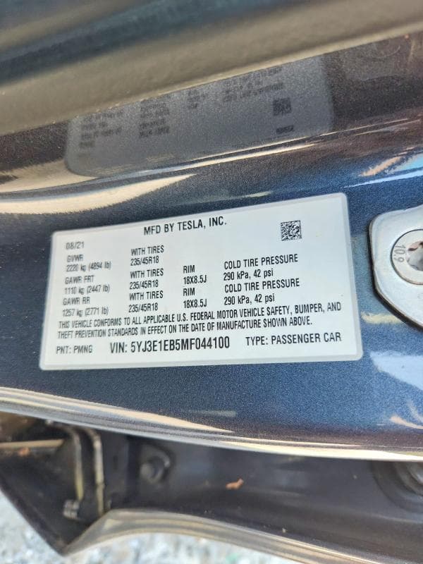 2021 TESLA MODEL 3 12