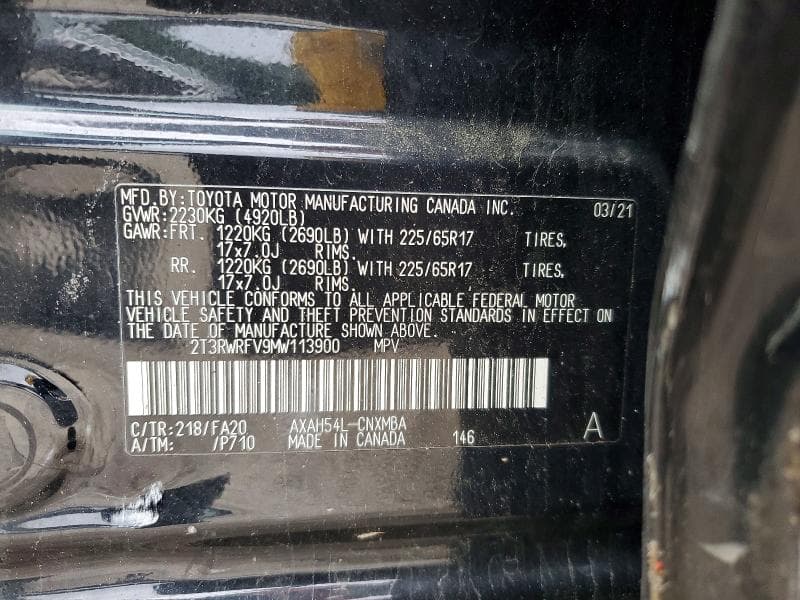 2021 TOYOTA RAV4 XLE 13