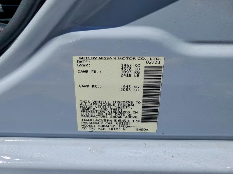 2023 NISSAN ALTIMA SR 13
