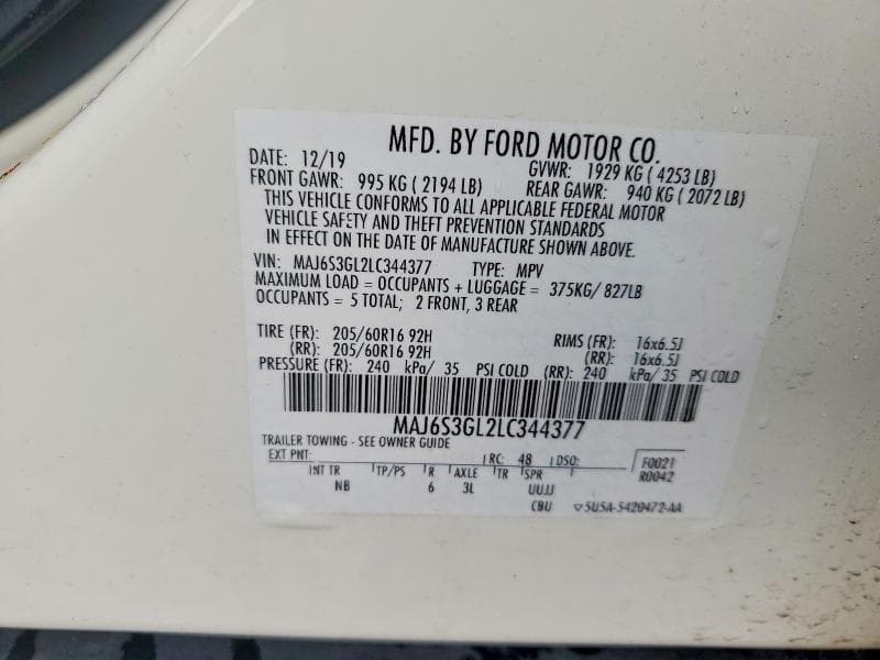 2020 FORD ECOSPORT SE 13