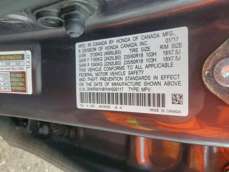 2017 HONDA CR-V EXL 12