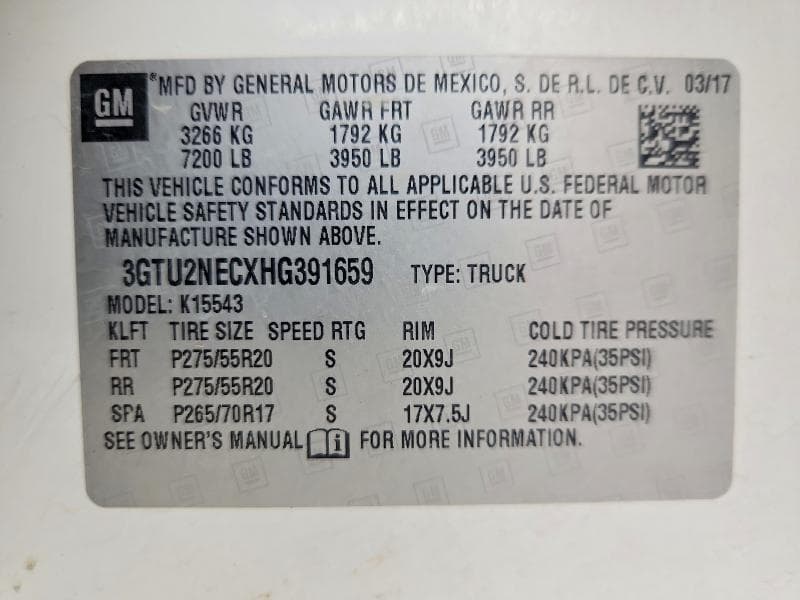 2017 GMC SIERRA K1500 SLT 12