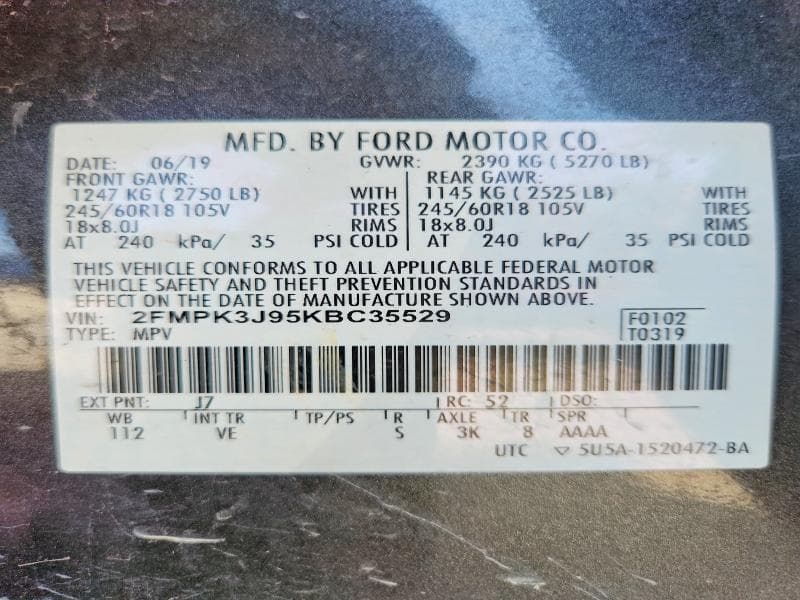 2019 FORD EDGE SEL 13