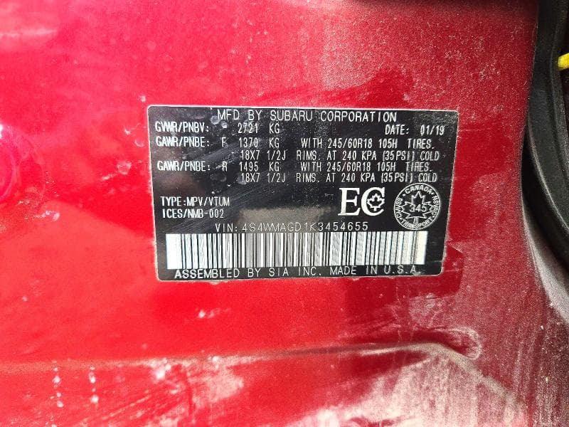 2019 SUBARU ASCENT PREMIUM 13