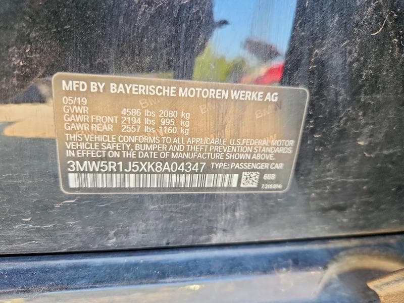 2019 BMW 330I 12
