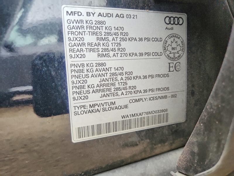 2021 AUDI Q7 PROGRESSIV 13