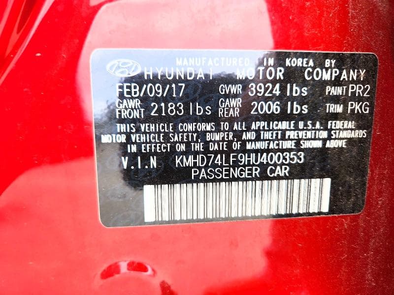 2017 HYUNDAI ELANTRA SE 12