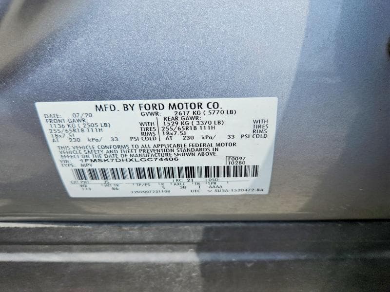 2020 FORD EXPLORER X 13
