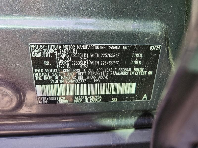 2021 TOYOTA RAV4 LE 13