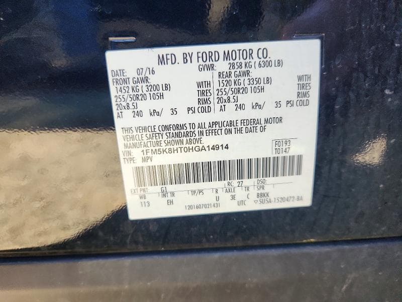 2017 FORD EXPLORER PLATINUM 13