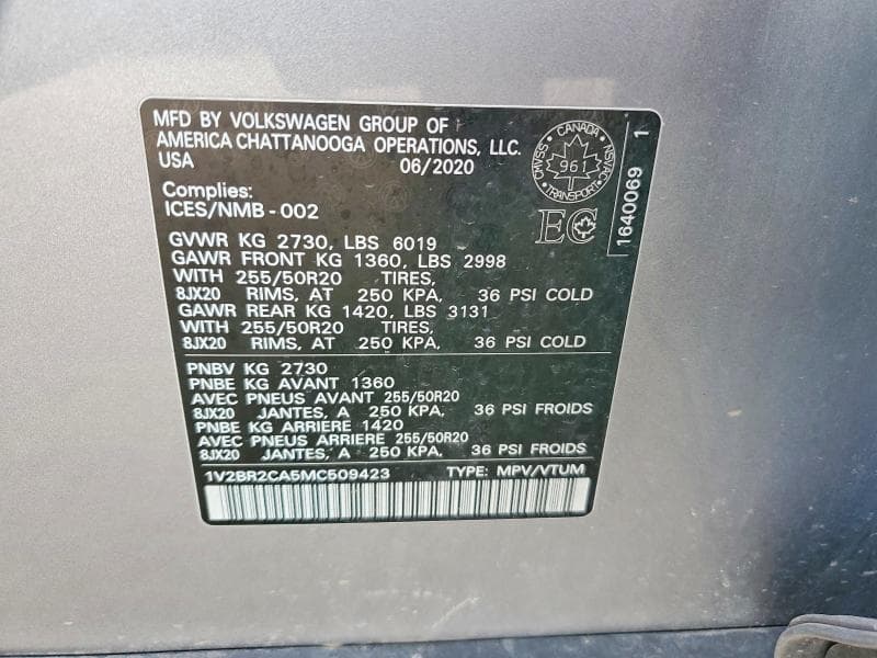 2021 VOLKSWAGEN ATLAS SEL 14