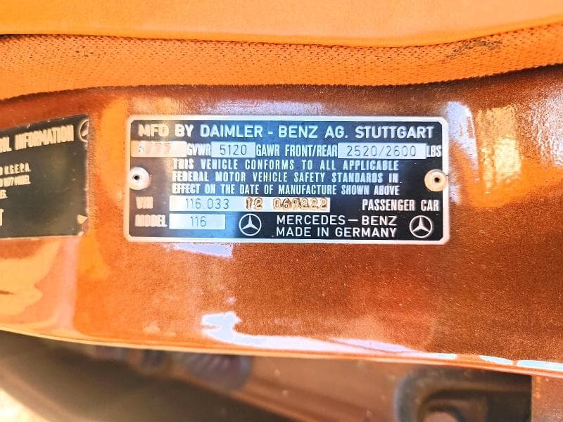 1977 MERCEDES-BENZ 450 SEL 12