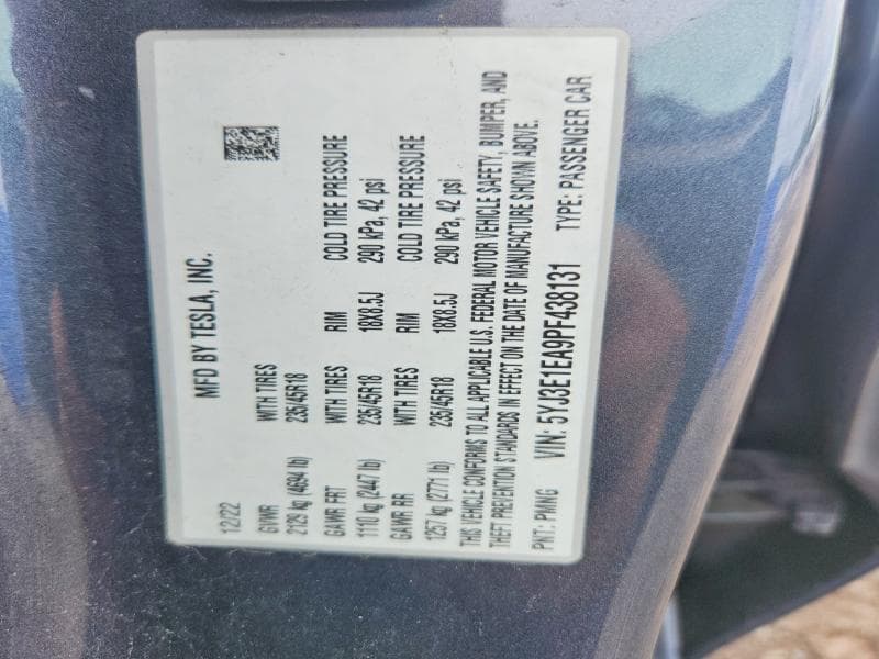 2023 TESLA MODEL 3 12