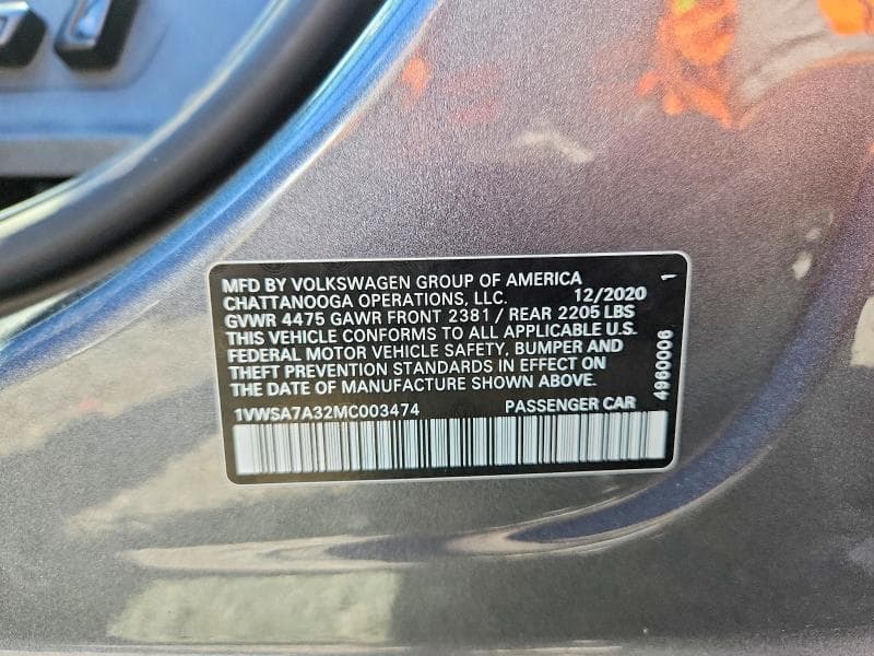 2021 VOLKSWAGEN PASSAT SE 12