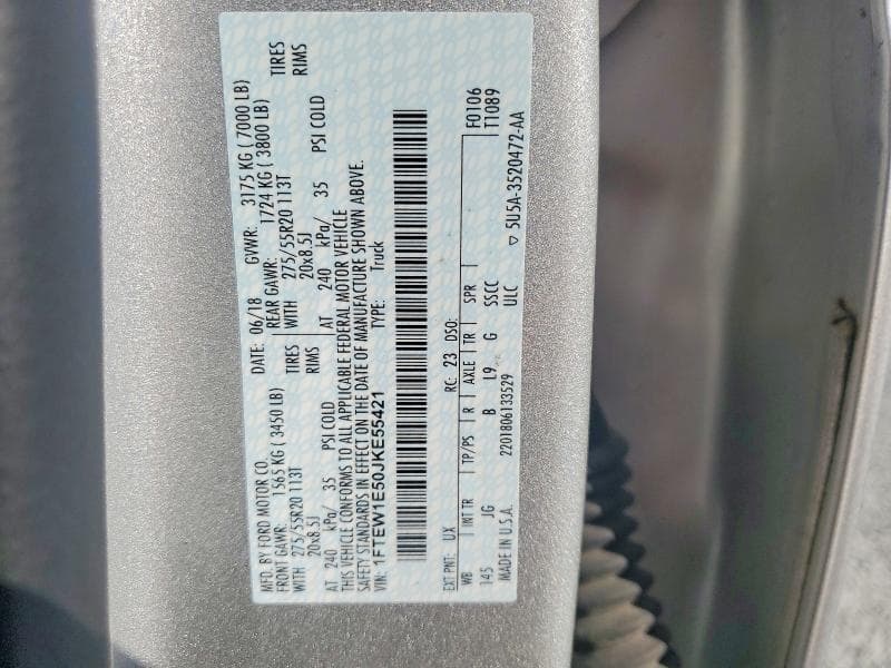2018 FORD F150 SUPERCREW 13