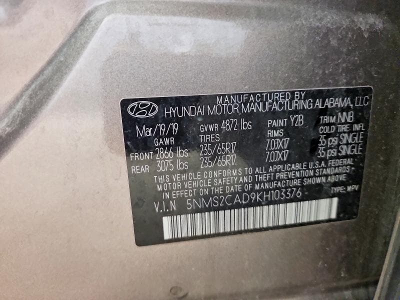 2019 HYUNDAI SANTA FE SE 13