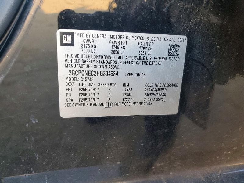 2017 CHEVROLET SILVERADO C1500 12
