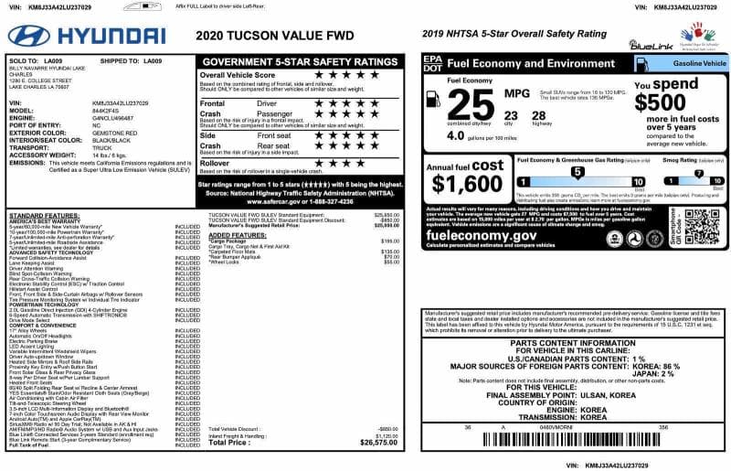 2020 HYUNDAI TUCSON VALUE 14