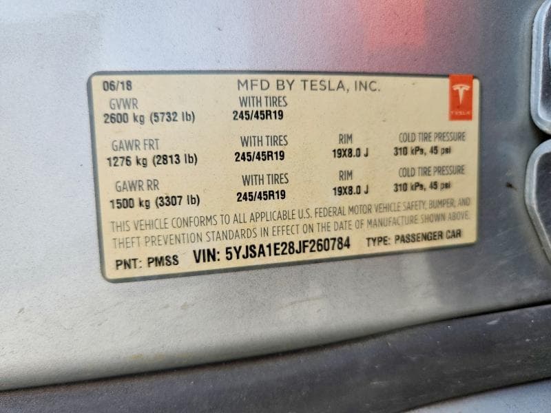 2018 TESLA MODEL S 13