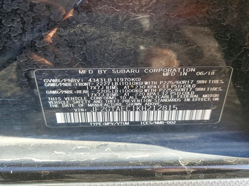2019 SUBARU CROSSTREK PREMIUM 13
