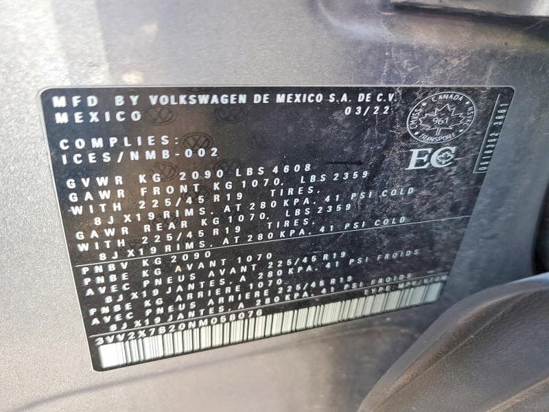 2022 VOLKSWAGEN TAOS SEL 13