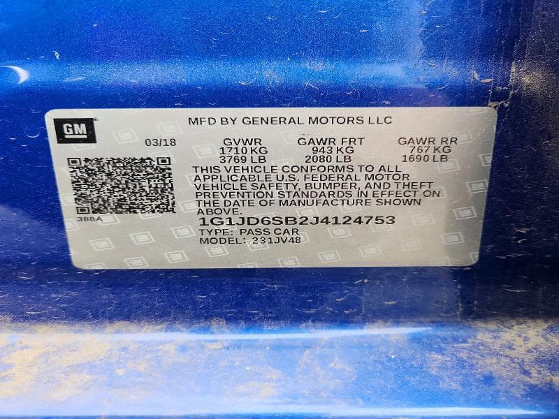 2018 CHEVROLET SONIC LT 12