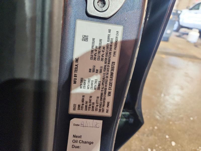 2022 TESLA MODEL 3 12