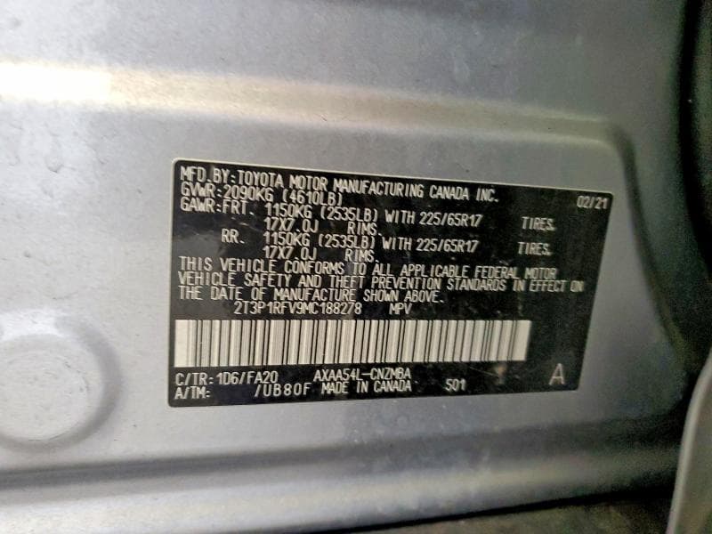 2021 TOYOTA RAV4 XLE 13