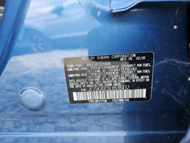 2020 SUBARU FORESTER 13