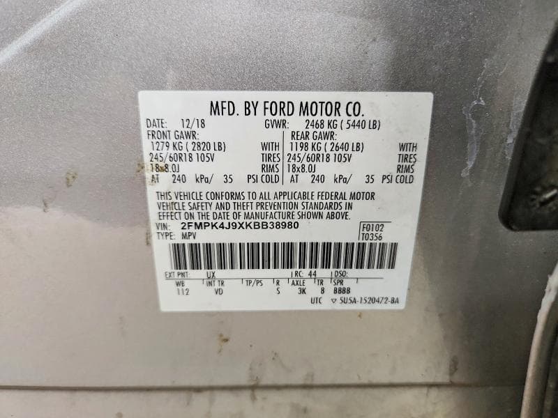 2019 FORD EDGE SEL 13