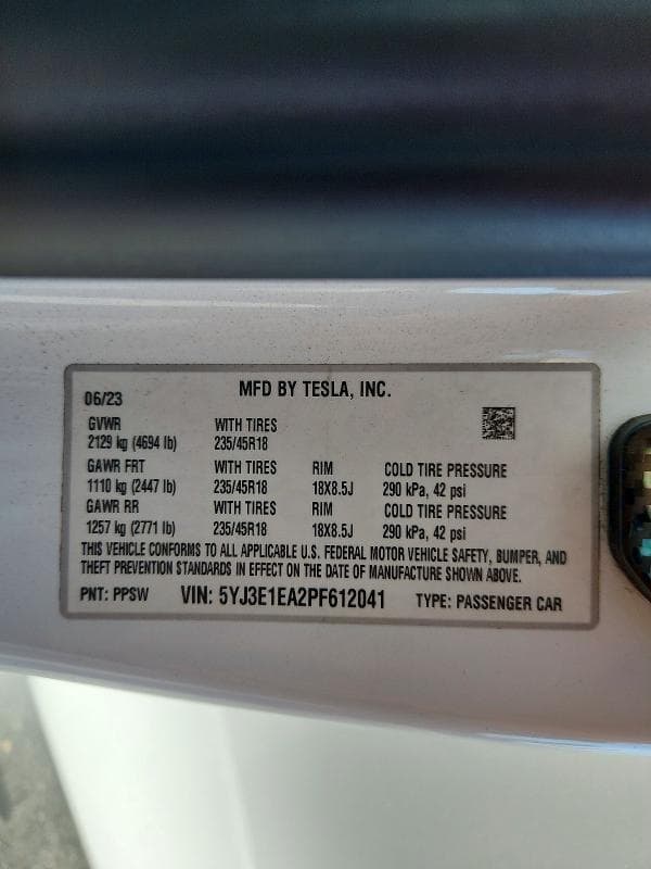 2023 TESLA MODEL 3 12