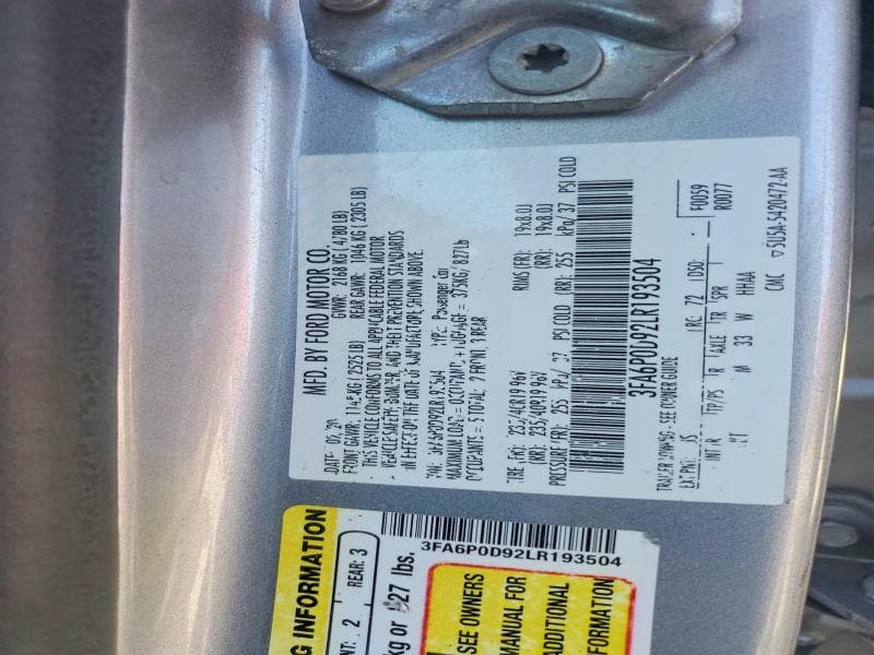 2020 FORD FUSION TITANIUM 12