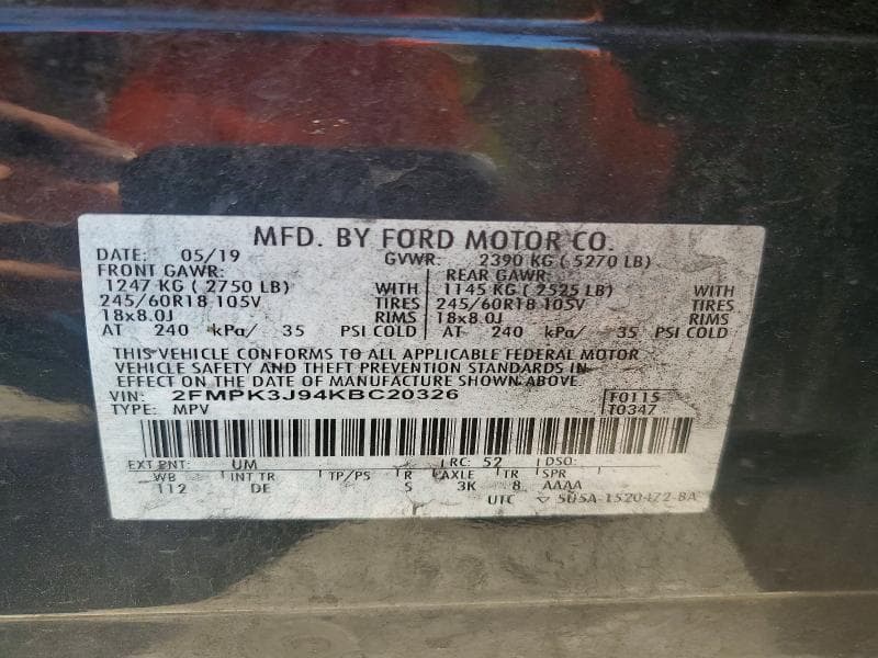 2019 FORD EDGE SEL 14
