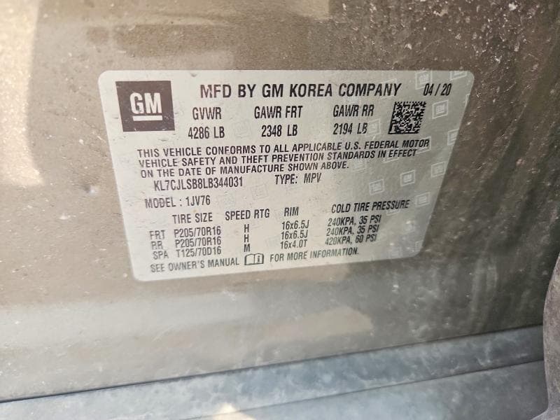 2020 CHEVROLET TRAX 1LT 12