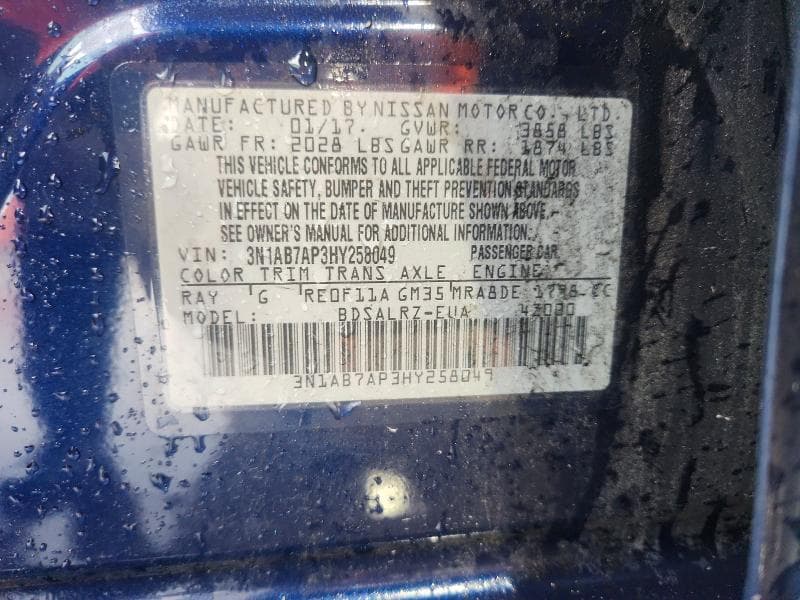 2017 NISSAN SENTRA SR 12