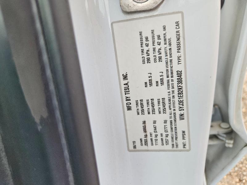 2019 TESLA MODEL 3 13