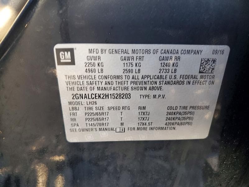 2017 CHEVROLET EQUINOX LT 13