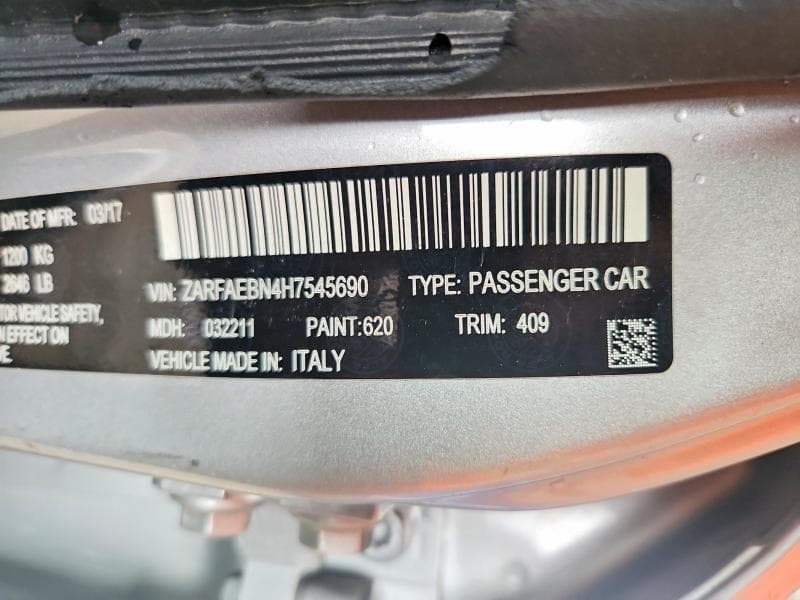 2017 ALFA ROMEO GIULIA 12