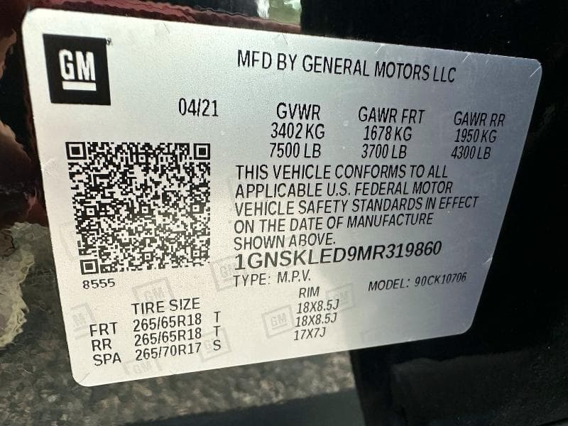 2021 CHEVROLET TAHOE K1500 10